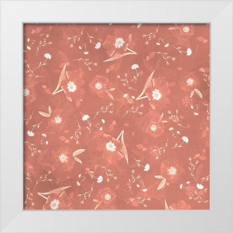 Floral Pattern 1 White Modern Wood Framed Art Print by Kimberly, Allen