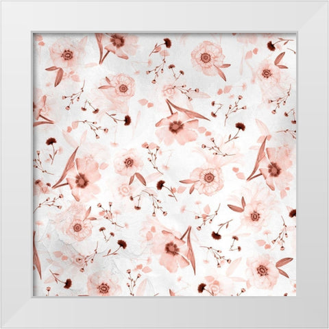 Floral Pattern 2 White Modern Wood Framed Art Print by Kimberly, Allen