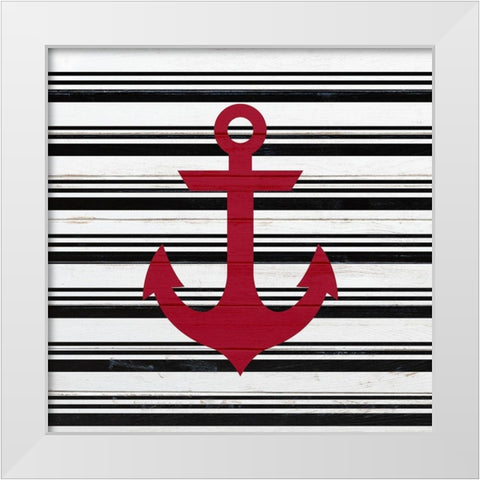 Anchor Compass 1 White Modern Wood Framed Art Print by Kimberly, Allen