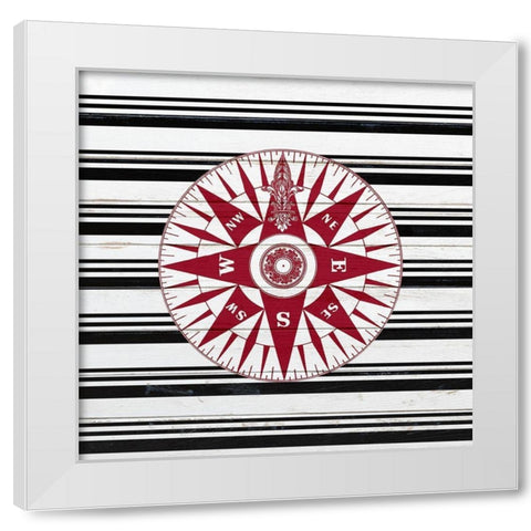 Anchor Compass 2 White Modern Wood Framed Art Print by Kimberly, Allen