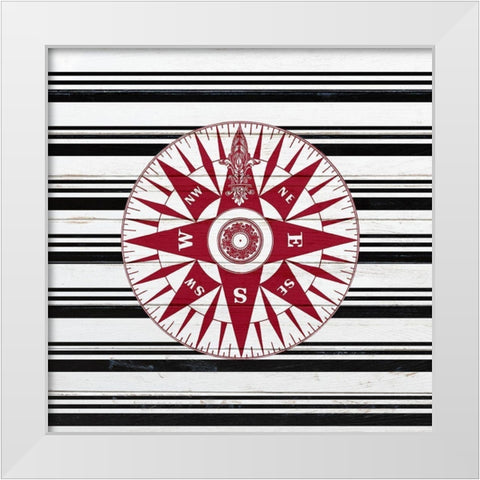 Anchor Compass 2 White Modern Wood Framed Art Print by Kimberly, Allen