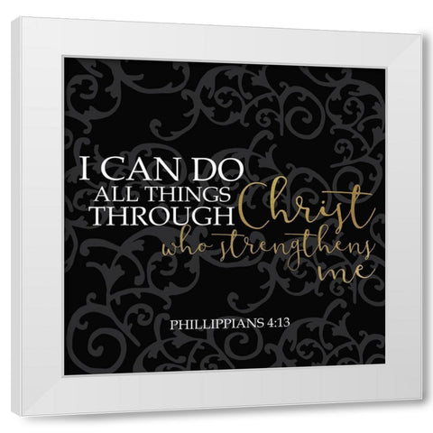 I Can Black Square White Modern Wood Framed Art Print by Kimberly, Allen