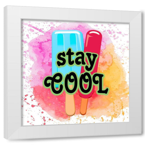 Popsicle 1 White Modern Wood Framed Art Print by Kimberly, Allen