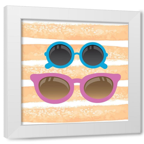 Sunglasses 2 White Modern Wood Framed Art Print by Kimberly, Allen