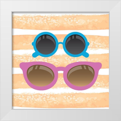 Sunglasses 2 White Modern Wood Framed Art Print by Kimberly, Allen