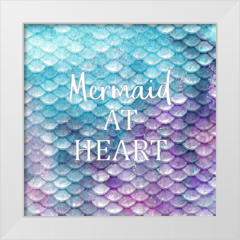 Mermaid at Heart 1 White Modern Wood Framed Art Print by Kimberly, Allen