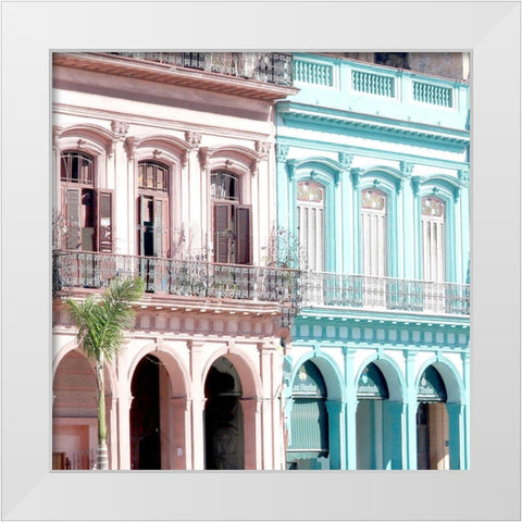 Havana Street White Modern Wood Framed Art Print by Kimberly, Allen