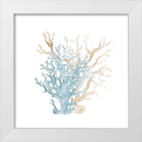 Coral Cove Blue 3 White Modern Wood Framed Art Print by Kimberly, Allen