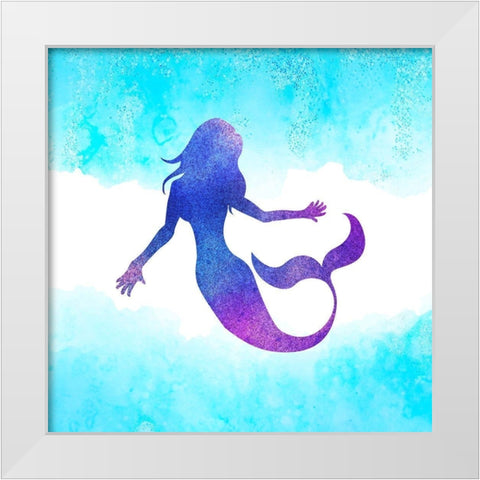 Always Be a Mermaid 3 White Modern Wood Framed Art Print by Kimberly, Allen