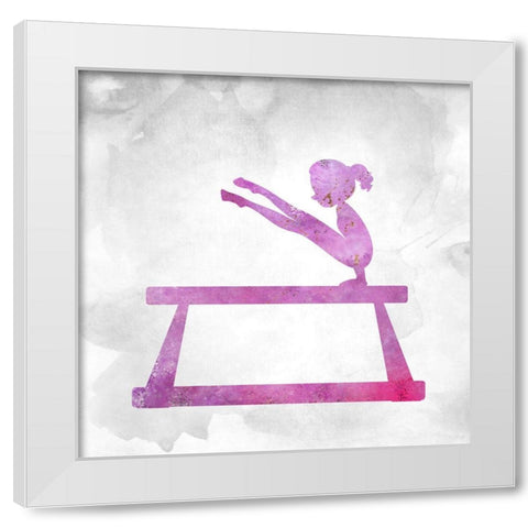 Gymnastics 3 White Modern Wood Framed Art Print by Kimberly, Allen