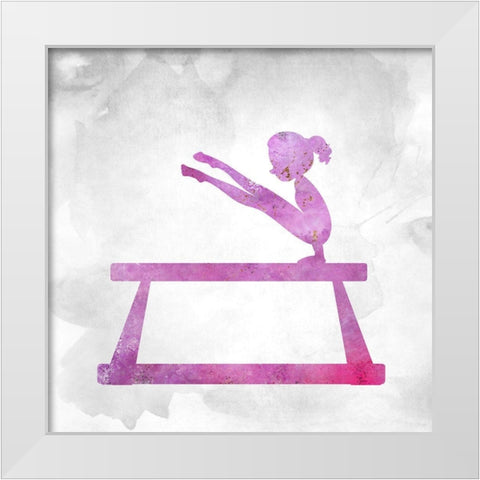 Gymnastics 3 White Modern Wood Framed Art Print by Kimberly, Allen