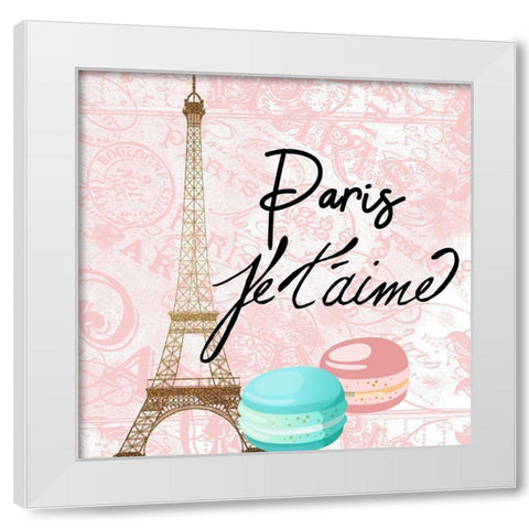 Paris Bonjour 1 White Modern Wood Framed Art Print by Kimberly, Allen