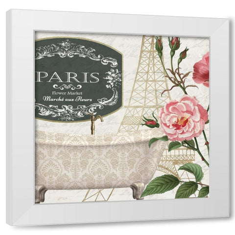 Salle de Bains 1 White Modern Wood Framed Art Print by Kimberly, Allen