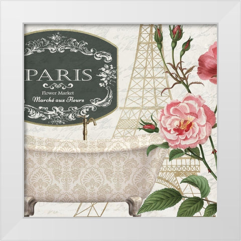 Salle de Bains 1 White Modern Wood Framed Art Print by Kimberly, Allen