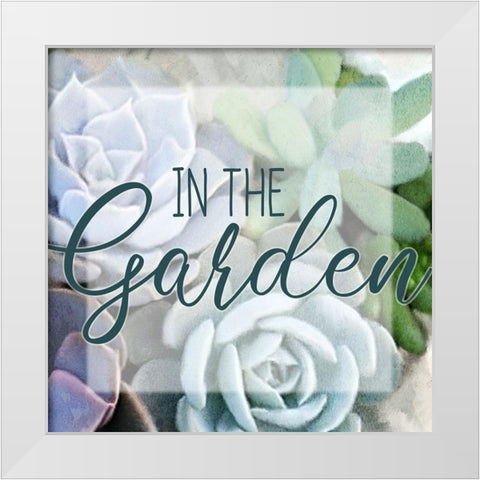 Succulent Garden White Modern Wood Framed Art Print by Kimberly, Allen