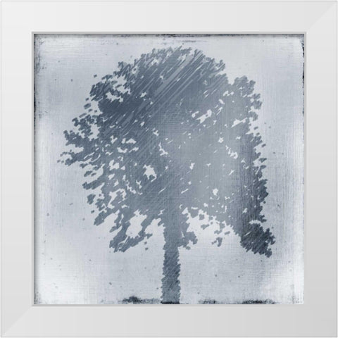 Frosted Tree Silhouette 1 White Modern Wood Framed Art Print by Allen, Kimberly