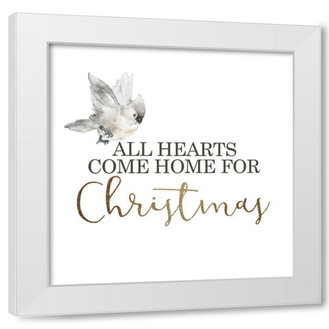 All Hearts White Modern Wood Framed Art Print by Kimberly, Allen