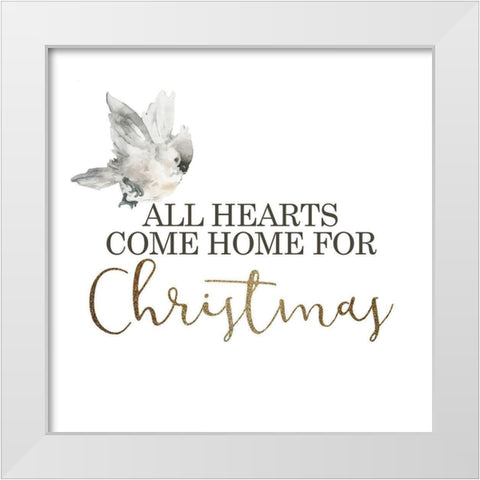 All Hearts White Modern Wood Framed Art Print by Kimberly, Allen