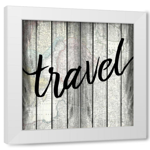 Travel Map White Modern Wood Framed Art Print by Allen, Kimberly