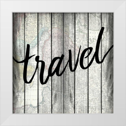 Travel Map White Modern Wood Framed Art Print by Allen, Kimberly