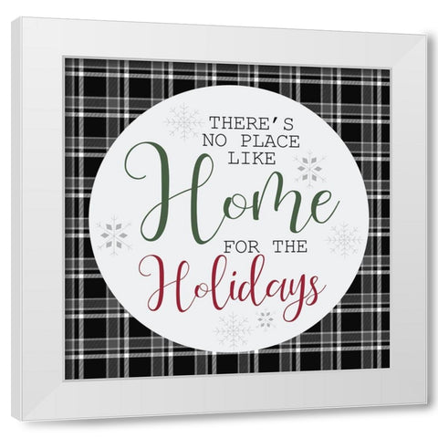 Home for the Holidays Plaid White Modern Wood Framed Art Print by Kimberly, Allen