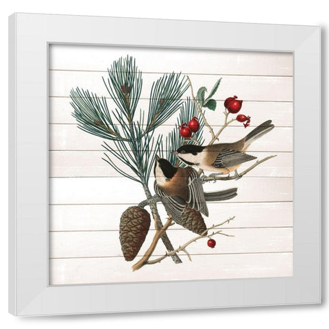 Winter Bird 1 White Modern Wood Framed Art Print by Kimberly, Allen