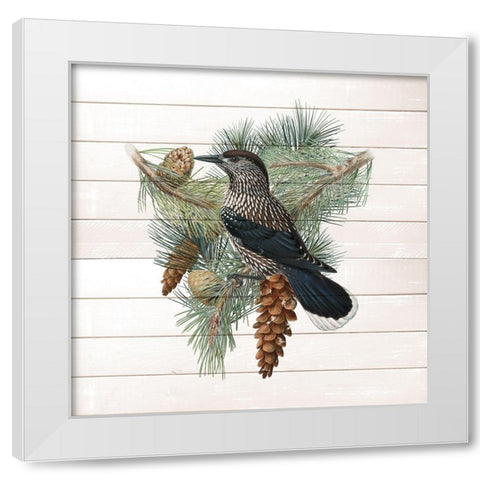 Winter Bird 3 White Modern Wood Framed Art Print by Kimberly, Allen