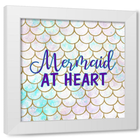 Mermaid at Heart White Modern Wood Framed Art Print by Kimberly, Allen