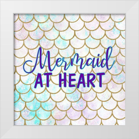 Mermaid at Heart White Modern Wood Framed Art Print by Kimberly, Allen