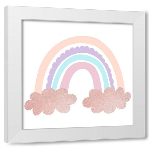 Pastel Rainbow 2 White Modern Wood Framed Art Print by Kimberly, Allen