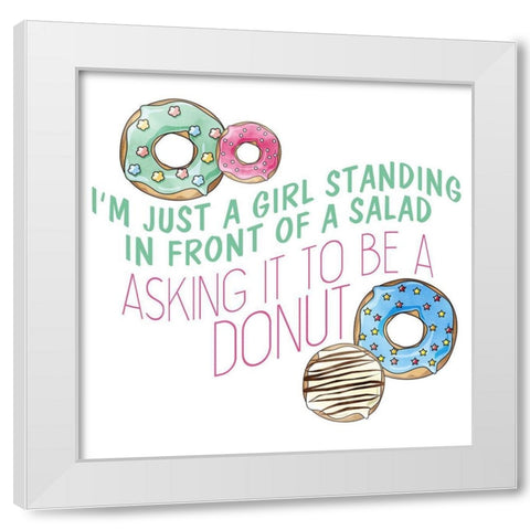 Just a Girl White Modern Wood Framed Art Print by Kimberly, Allen