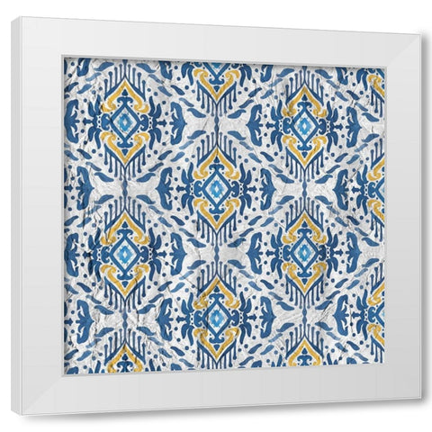 Ikat 2 White Modern Wood Framed Art Print by Kimberly, Allen