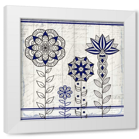 Henna Flower 2 White Modern Wood Framed Art Print by Allen, Kimberly