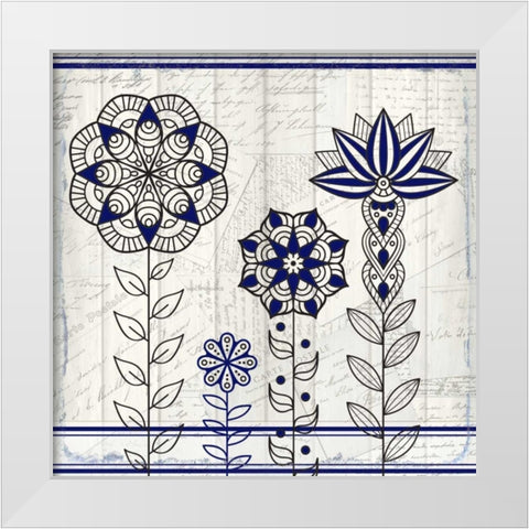 Henna Flower 2 White Modern Wood Framed Art Print by Allen, Kimberly