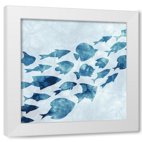 School of Fish 1 White Modern Wood Framed Art Print by Kimberly, Allen