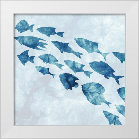 School of Fish 2 White Modern Wood Framed Art Print by Kimberly, Allen