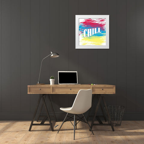 Chill White Modern Wood Framed Art Print by Kimberly, Allen