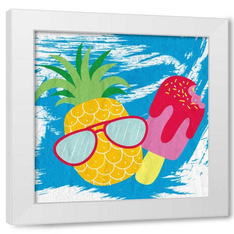 Summer Vibes 3 White Modern Wood Framed Art Print by Kimberly, Allen