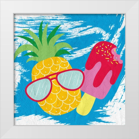 Summer Vibes 3 White Modern Wood Framed Art Print by Kimberly, Allen