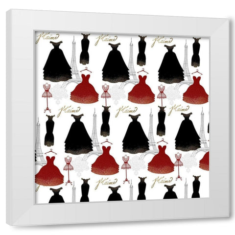 Paris Couture 2 White Modern Wood Framed Art Print by Kimberly, Allen