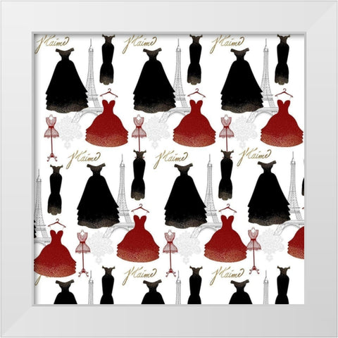 Paris Couture 2 White Modern Wood Framed Art Print by Kimberly, Allen