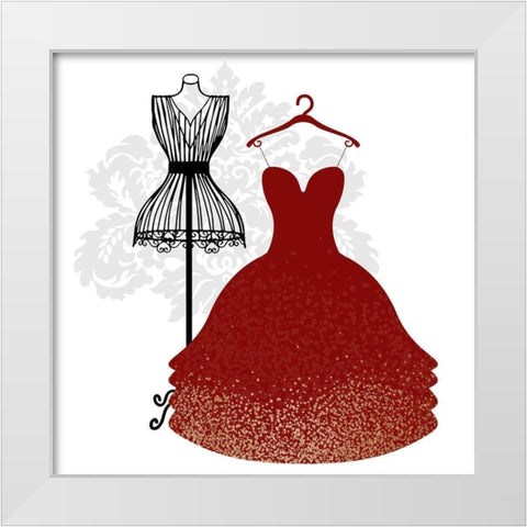 Paris Couture 3 White Modern Wood Framed Art Print by Kimberly, Allen