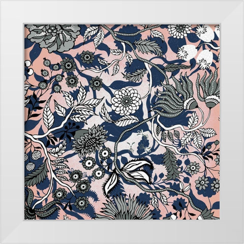 Tropic Flower 1 White Modern Wood Framed Art Print by Kimberly, Allen