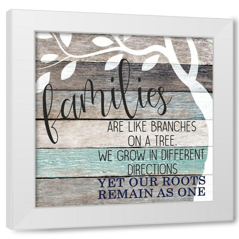 Family Roots White Modern Wood Framed Art Print by Kimberly, Allen