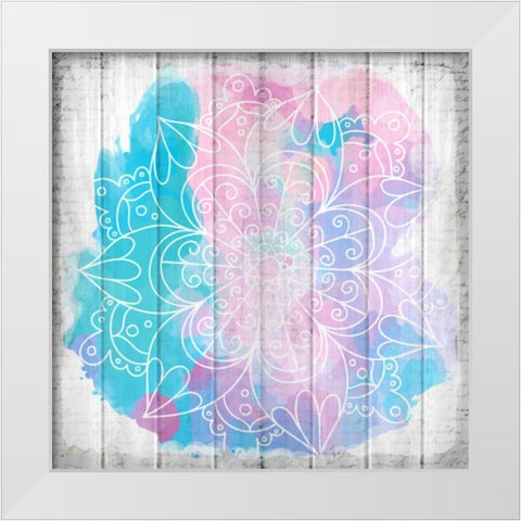 Watercolor Mandala 3 White Modern Wood Framed Art Print by Allen, Kimberly