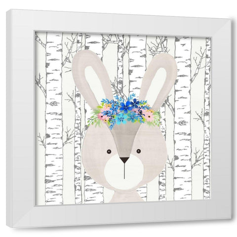 Woodland Animals 3 White Modern Wood Framed Art Print by Kimberly, Allen