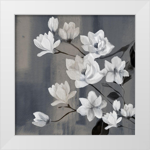 Magnolia Branches 2 White Modern Wood Framed Art Print by Kimberly, Allen