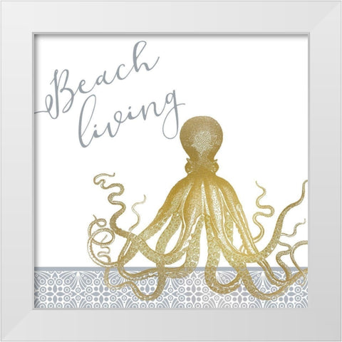 Azure Coastal 1 White Modern Wood Framed Art Print by Kimberly, Allen