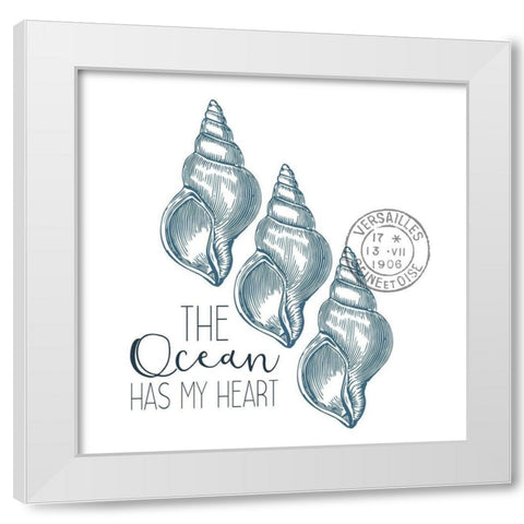 Sea Blues 4 White Modern Wood Framed Art Print by Kimberly, Allen