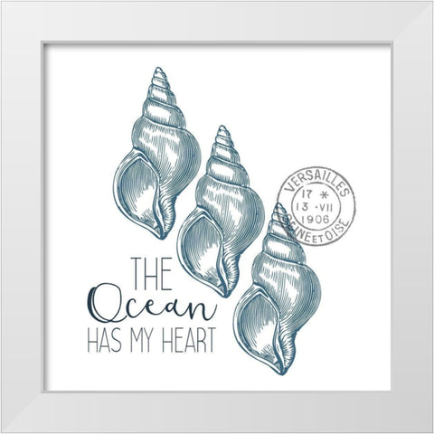 Sea Blues 4 White Modern Wood Framed Art Print by Kimberly, Allen